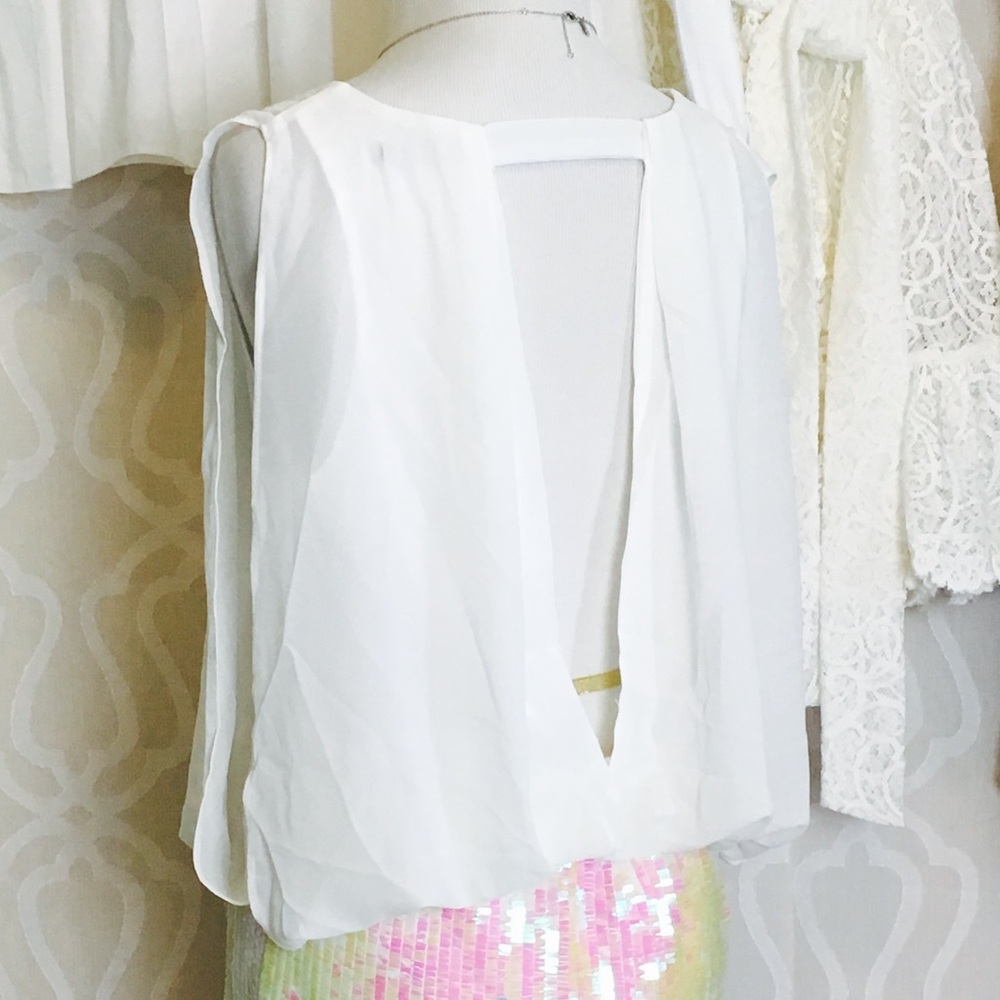White/Ivory with Pink & Yellow Sequins Mini Dress - Picture 4 of 5
